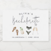 Strandurlaub Neutrales Junggesellinnenabschiedsfes Schaumweinetikett (Einzelnes Label)