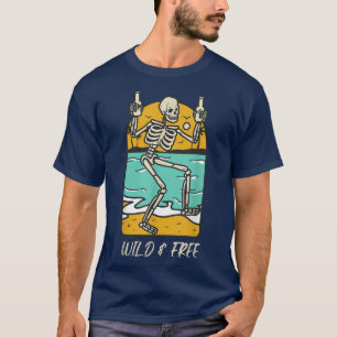 Strandurlaub Partying Skeleton WILD & KOSTENLOS T-Shirt