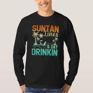Strandurlaub Sonnenbrandstreifen und Tages-Trinken T-Shirt