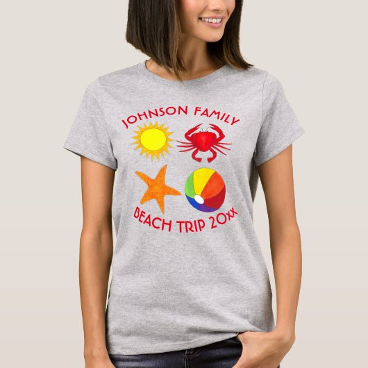 Strandurlaub Starfish Krabbenbachball Sun T-Shirt (Vorderseite)