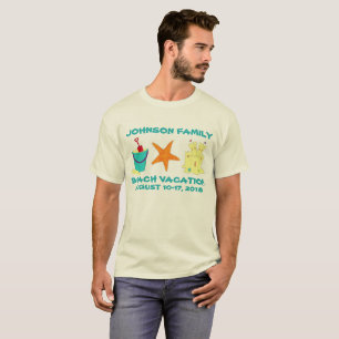 Strandurlaub Starfish Sandcastle Ecket T-Shirt