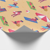Strandurlaub Surfen Sand Geschenkpapier (Ecke)