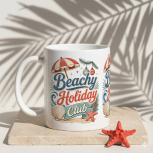 Strandurlaubsclub Retro-Küstenweihnachten Kaffeetasse