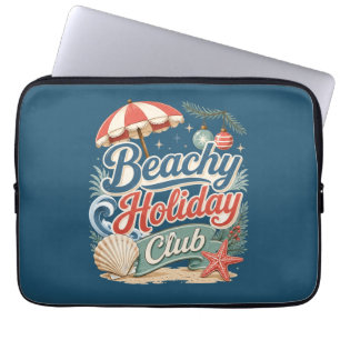 Strandurlaubsclub Retro-Küstenweihnachten Laptopschutzhülle
