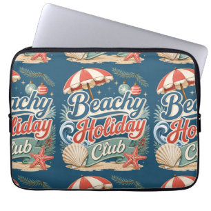 Strandurlaubsclub Retro-Küstenweihnachten Laptopschutzhülle