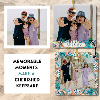 Strandurlaubserinnerungen Familiensouvenir Muschel Keramikornament
