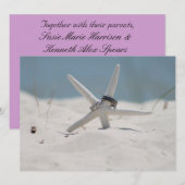 Strandverheirateter Starfish Einladung (Vorne/Hinten)