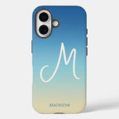 Strandverlauf-Monogramm Case-Mate iPhone Hülle (Rückseite)