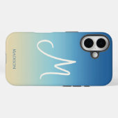Strandverlauf-Monogramm Case-Mate iPhone Hülle (Rückseite (Horizontal))