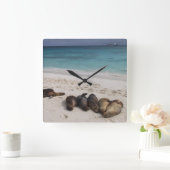 Strandverriegelung Quadratische Wanduhr (Zuhause)