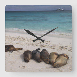 Strandverriegelung Quadratische Wanduhr