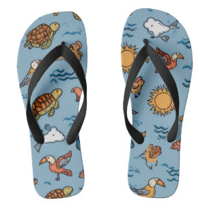 Strandvibes Flip Flops Geschenk bei Sonnenuntergan Badesandalen