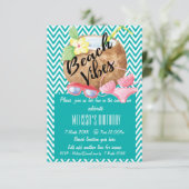 StrandVibes - Kokosnuss-und Bikini-Party laden ein Einladung (Stehend Vorderseite)