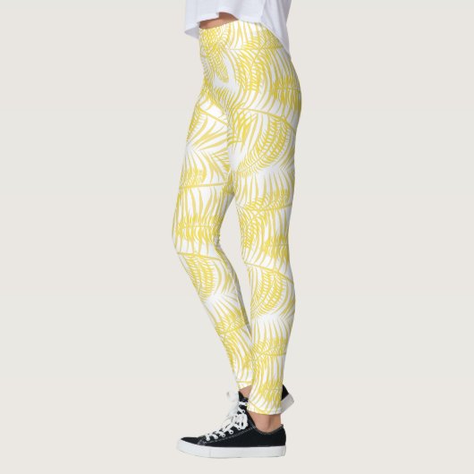 Strandvibes tropisches gelbes Print Leggings (Links)