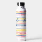 Strandvibes Wasserfarbe Pastellstreifen Personalis Trinkflasche (Links)