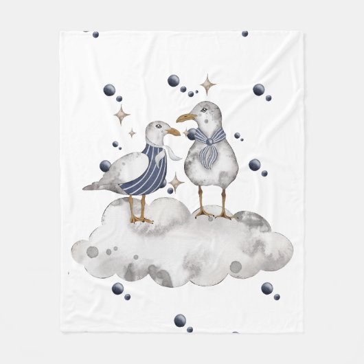 Strandvögel Fleecedecke (Vorderseite)