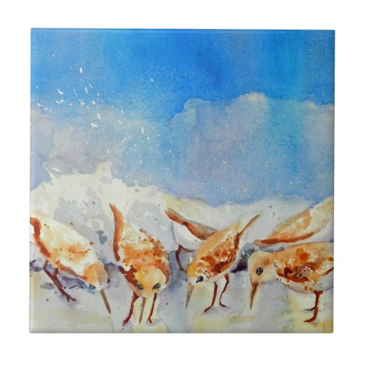 Strandvögel Fliese (Vorderseite)