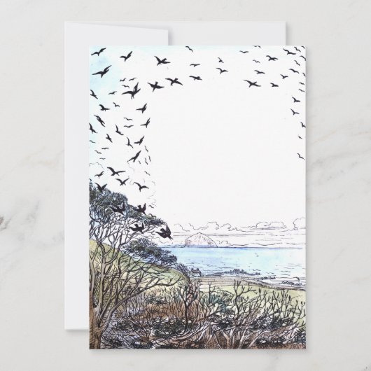 Strandvögel Kunstwerke Einladung (Vorderseite)