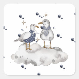 Strandvögel Quadratischer Aufkleber