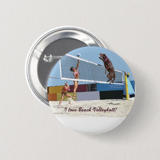 Strandvolleyball der Liebe I Button (Vorne & Hinten)
