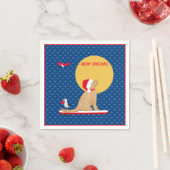 Strandwale Surfen Golden Santa Dog Napkins Serviette (Beispiel)