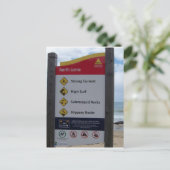 Strandwarnung Postkarte (Stehend Vorderseite)