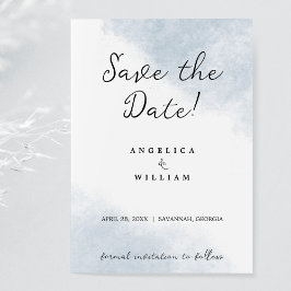 STRANDWÄSCHE SAVE THE DATE DUSTY BLUE WATERCOLOR EINLADUNG