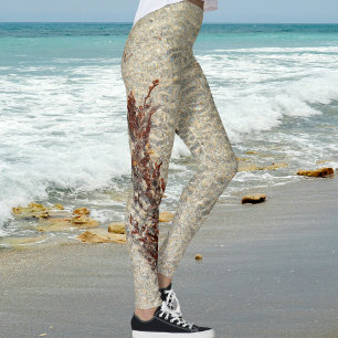 Strandwasser und Algen fotografisch Leggings