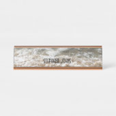 Strandwasser-Wave Monogram-Individuelle Name-Gesch Schreibtischnamensplakette (Vorderseite )