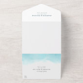 Strandwasserfarbe in einer Hochzeitsreise All In One Einladung (Außenbereich)