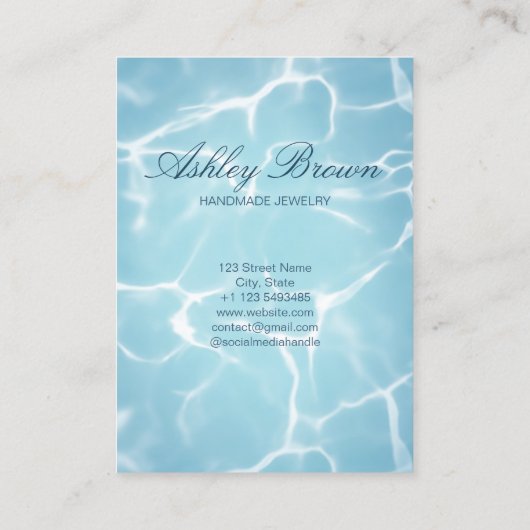 Strandwasserhandgemachte Schmuckstücke in Ozeanfor Visitenkarte (Rückseite)