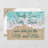 Strandwaves Sandy Toes Salty Kiss ändern Datum Ankündigungspostkarte (Vorne/Hinten)