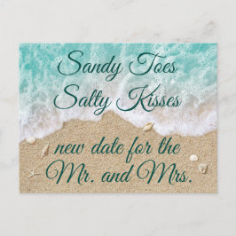 Strandwaves Sandy Toes Salty Kiss ändern Datum Ankündigungspostkarte