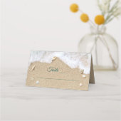 Strandwaves Sandy Toes Salty Kisses geklappt Platzkarte (Vorderseite)