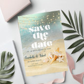 StrandWedding Seashells String Lights SaveThe Date Save The Date