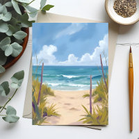 Strandweg | Ozean Aquarell Küstenmalerei