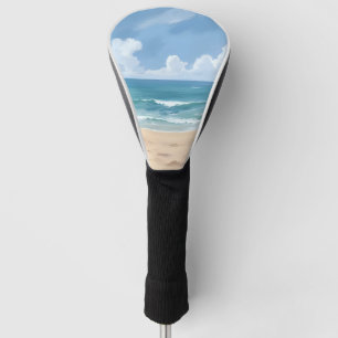 Strandweg   Ozean-Wasserfarbe-Küstenbild Golf Headcover
