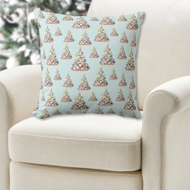 Strandweihnachten Kissen (Beach Christmas Pattern Throw Pillow)