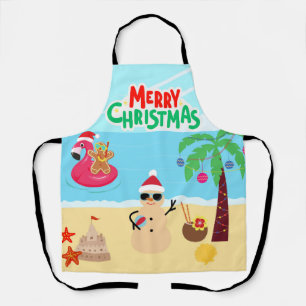 Strandweihnachtsszene Schürze