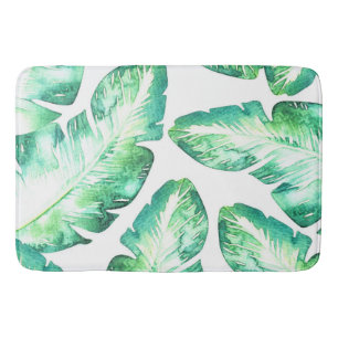 Strandweiß und grüne tropische Palmwedel Chic Badematte