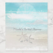 Strandweißer Starfish Elegante Sommerschichten Weinetikett (Einzelnes Label)