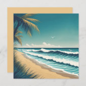 Strandwelle Feiertagskarte (Vorne/Hinten)