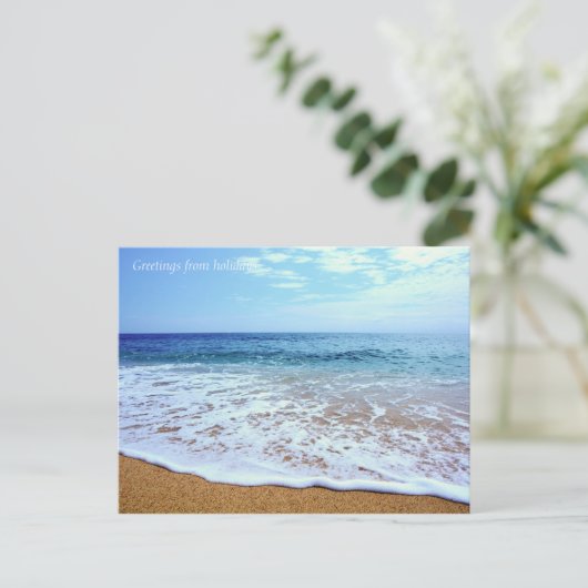 Strandwellen Feiertagspostkarte (Stehend Vorderseite)