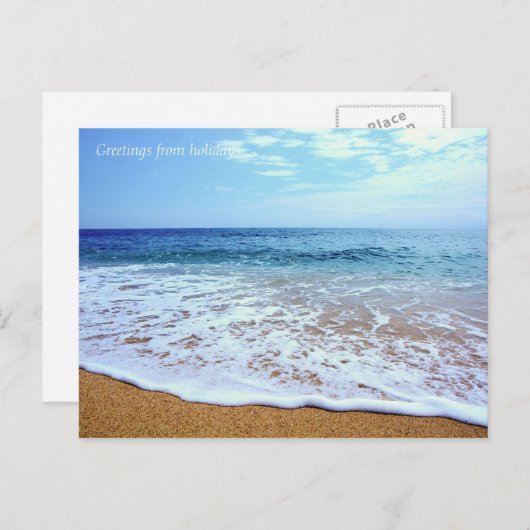 Strandwellen Feiertagspostkarte (Vorne/Hinten)