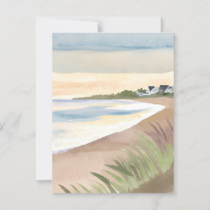 Strandwellen   Küstenmeer Aquarell Postkarte