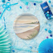Strandwellen | Küstenmeer Wasserfarbe Pappteller (Party)