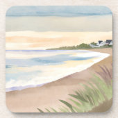 Strandwellen | Küstenozean Aquarell Getränkeuntersetzer (Vorderseite)