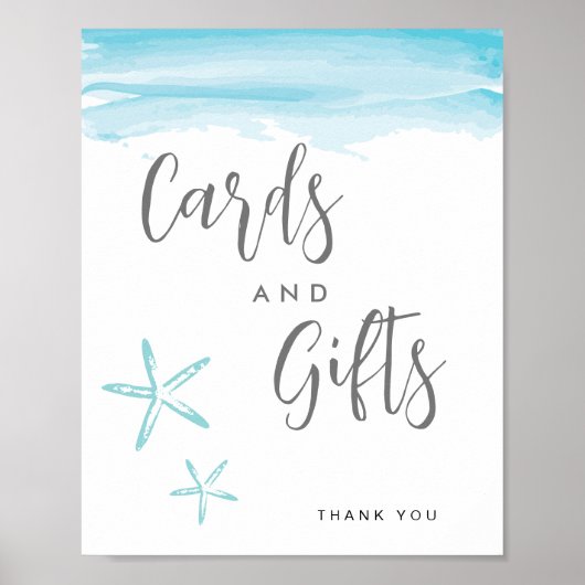 Strandwellen und Sternenfisch-Geschenk- und Karten Poster (Vorne)