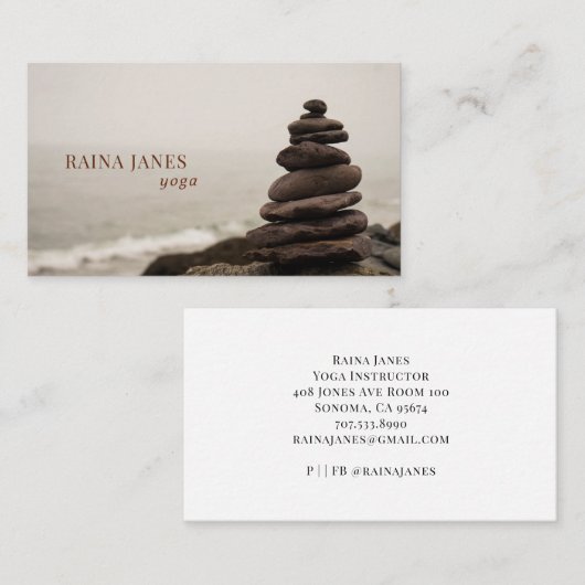 StrandYoga Business Card für gestapelte Stones Visitenkarte (Vorne/Hinten)