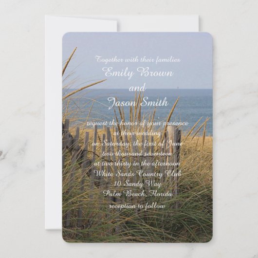 Strandzaun in den Sanddünen Einladung (Vorderseite)